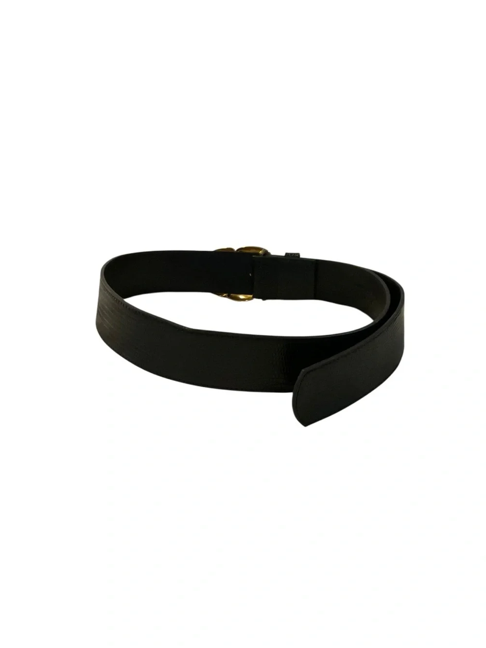 Source Unknown Black Belt with Gold Twisted Buckle